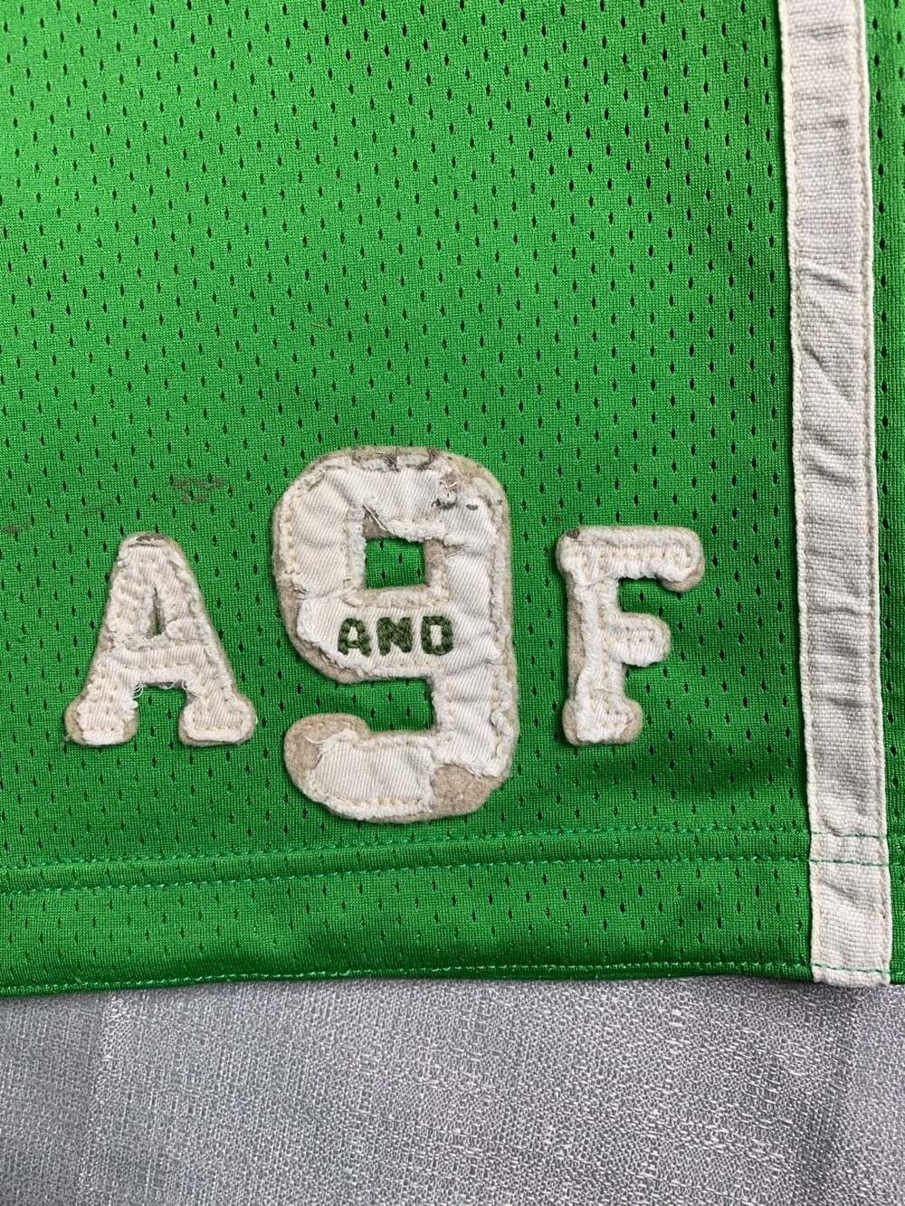 Abercrombie & Fitch Green Mesh Athletic Shorts with A9F Patches
